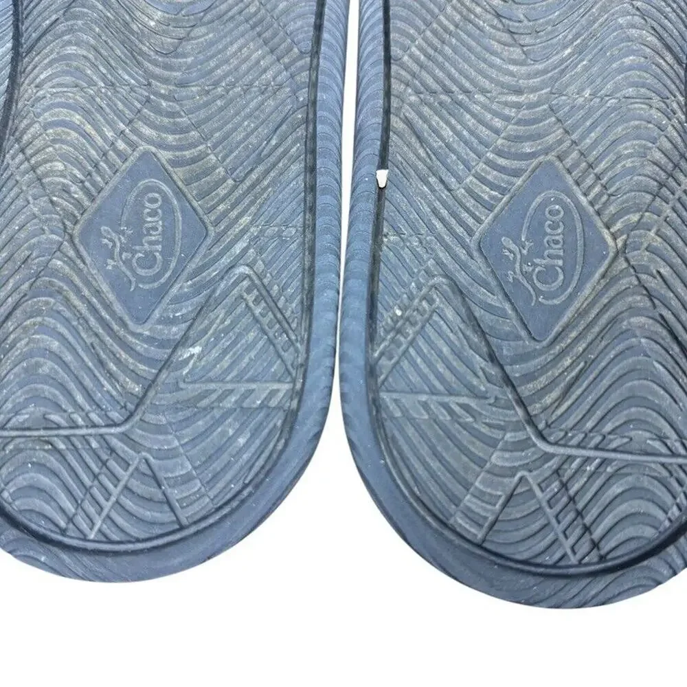 Chaco Chillos Slide Navy Green Mens Sandals Sporty Summer Shoes Flip Flops sz 14